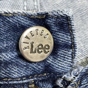 Vtg Women's Jeans Lee Rivited 14 Blue Denim High Rise Mom 90s Straight Preppy *